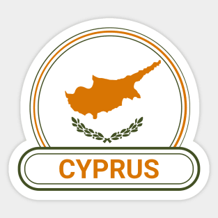 Cyprus Country Badge - Cyprus Flag Sticker